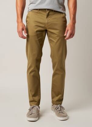 Pantalon chino țesătură poplin mărime normală verde HERO SEVEN bărbat