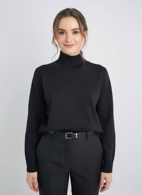 Pulover cu guler înalt croială cambrată mâneci lungi negru MAURICE ABOT femme
