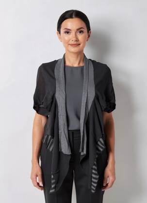 Vestă cu mâneci lungi mâneci 3/4 negru YERSE femeie