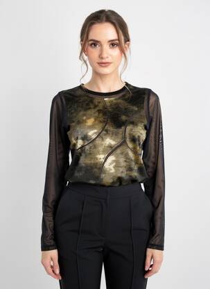 Top mâneci lungi mâneci lungi negru ENTRACTE femeie