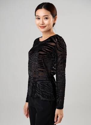 Top mâneci lungi mâneci lungi negru ENTRACTE femeie