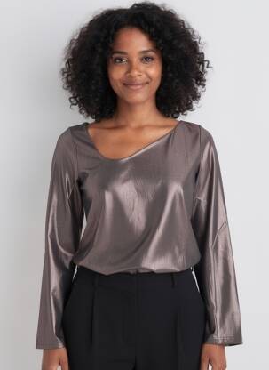 Top mâneci lungi mâneci lungi negru ENTRACTE femeie