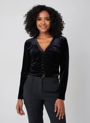 Top mâneci lungi mâneci lungi negru ENTRACTE femeie
