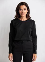 Top elasticitate mâneci lungi negru ENTRACTE femme