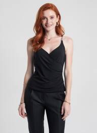 Top elasticitate bretele subțiri negru ENTRACTE femme