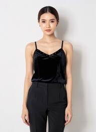 Top elasticitate bretele subțiri negru ENTRACTE femme