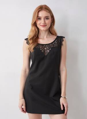Rochie midi fără mâneci fără mâneci negru ANGE femeie