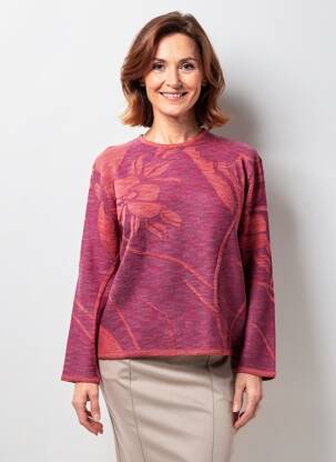 Pulover croială dreaptă mâneci lungi violet EDWIGE femeie
