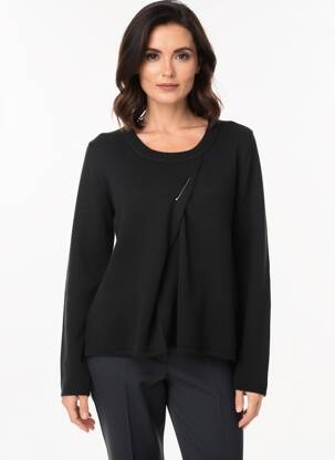 Pulover guler rotund mâneci lungi negru ARMOR LUX femme