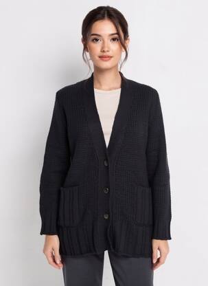 Vestă cu mâneci lungi elasticitate negru RODAM femeie