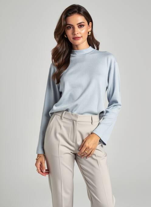 Top elasticitate mâneci lungi albastru CLAUDE DE SAIVRE femme
