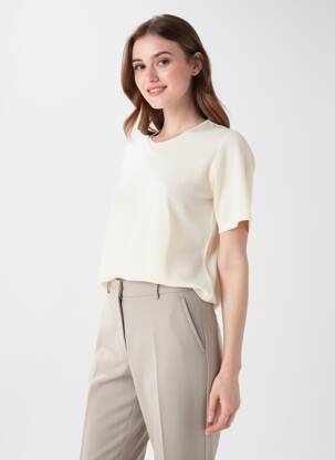 Tricou elasticitate mâneci scurte bej MONTAGUT femeie