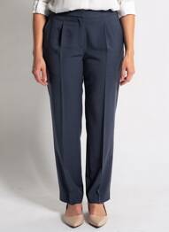 Pantalon slim țesătură poplin mărime normală albastru BIESSE femme