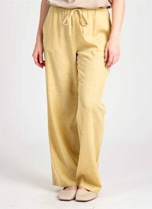 Pantalon drept talie elastică mărime normală galben PRUNELLE femeie