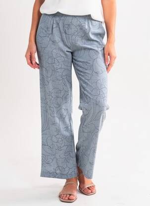 Pantalon drept țesătură crep mărime normală albastru PIER BÉ femeie