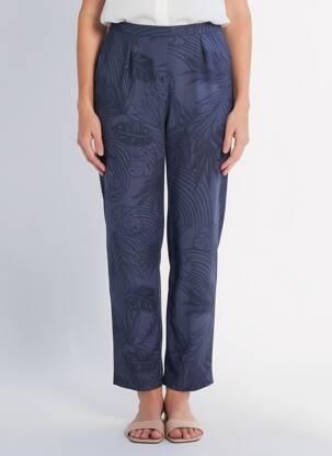Pantalon drept țesătură crep mărime normală albastru PIER BÉ femeie