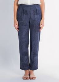 Pantalon drept țesătură crep mărime normală albastru PIER BÉ femme