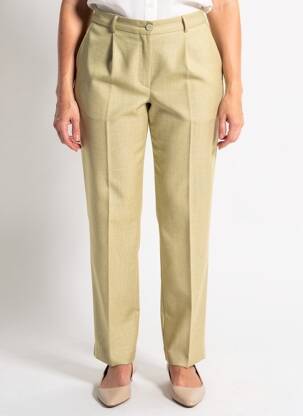 Pantalon drept țesătură crep mărime normală verde PIER BÉ femeie