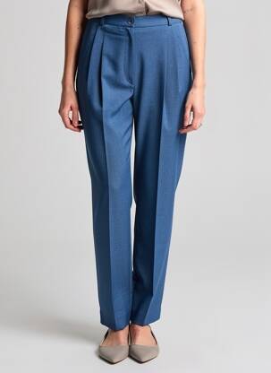 Pantalon drept țesătură crep mărime normală albastru PIER BÉ femeie