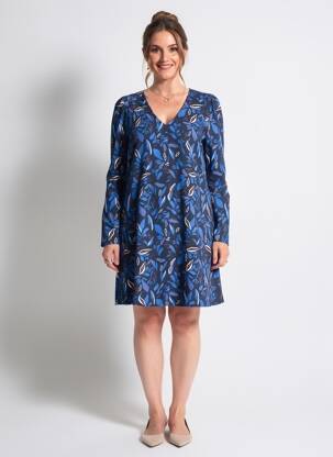 Rochie scurtă mâneci lungi mâneci lungi albastru ÉTYMOLOGIE femeie