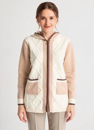 Jachete casual guler rotund bej TRIPODE femeie