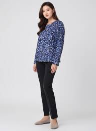 Top elasticitate mâneci lungi albastru GUY DUBOUIS femme