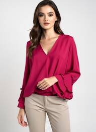 Top croială fluidă mâneci lungi violet BRIEFLY femme