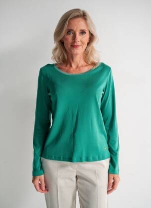 Top țesătură jersey mâneci lungi verde C'EST BEAU LA VIE femme