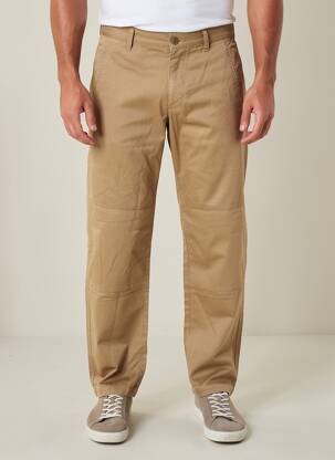 Pantalon chino țesătură poplin mărime normală maro DAYTONA bărbat