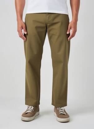Pantalon chino țesătură poplin mărime normală verde DAYTONA bărbat