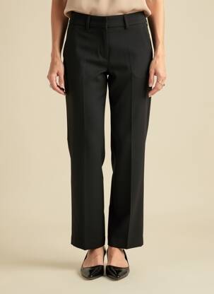 Pantalon chino țesătură poplin mărime normală negru ANNA MONTANA femeie