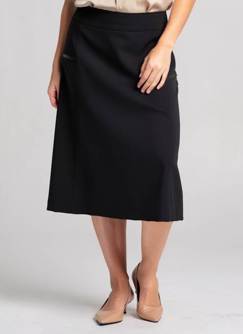 Fustă midi croială evazată negru GEVANA femme