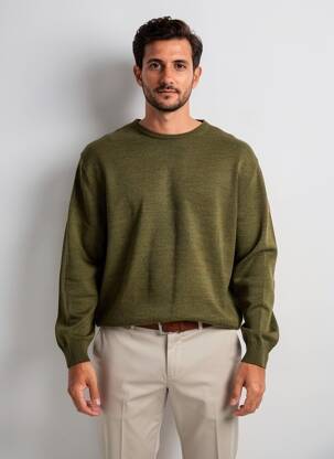 Pulover guler rotund mâneci lungi verde HAJO bărbat