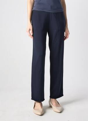 Pantalon drept elasticitate mărime normală albastru MAJESTIC FILATURES femeie