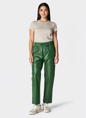 Pantalon drept talie elastică mărime normală verde deschis OAKWOOD femeie
