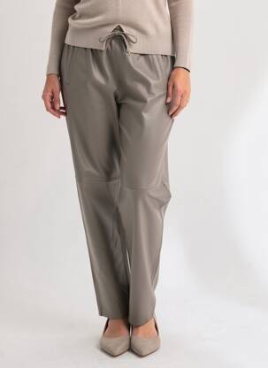Pantalon drept talie elastică mărime normală maro OAKWOOD femeie