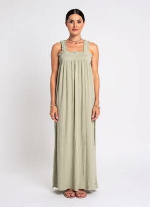 Rochie lungă fără mâneci fără mâneci verde KAFFE femeie