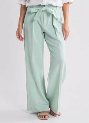 Pantalon drept talie elastică verde IN WEAR femeie