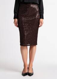 Fustă midi talie elastică maro IN WEAR femme