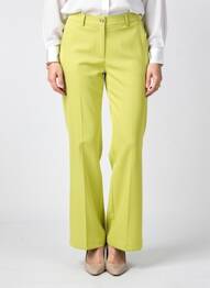 Pantalon drept țesătură poplin mărime normală verde LCDN femme