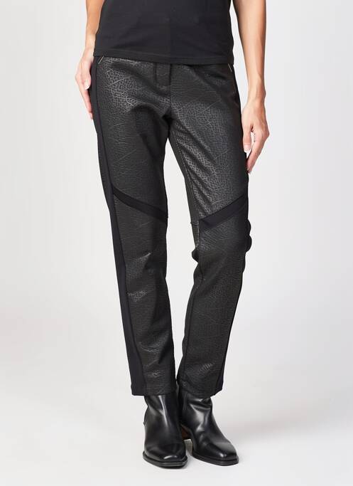 Pantalon 7/8 elasticitate mărime normală negru MALOKA femme