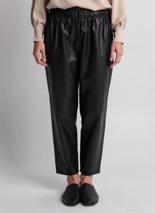 Pantalon 7/8 talie elastică negru MISS JUNE femeie