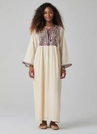 Rochie lungă mâneci lungi mâneci lungi bej MAISON HOTEL femme