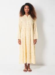 Rochie lungă mâneci lungi mâneci lungi bej MAISON HOTEL femme