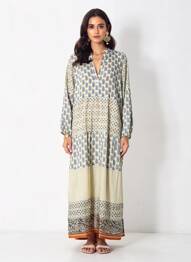 Rochie lungă mâneci lungi mâneci lungi bej MAISON HOTEL femme