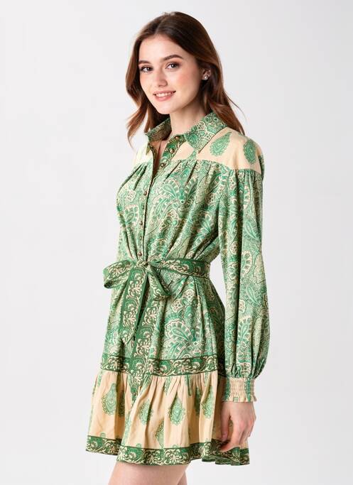 Rochie scurtă mâneci lungi mâneci lungi verde MISS JUNE femme