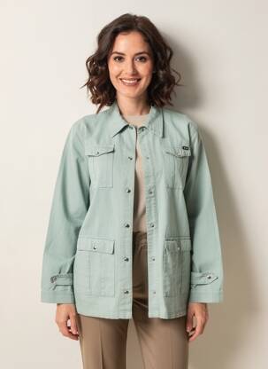 Jachete casual croială dreaptă verde STK femeie