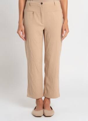 Pantalon trei sferturi croială dreaptă mărime normală bej LUCCHINI femeie