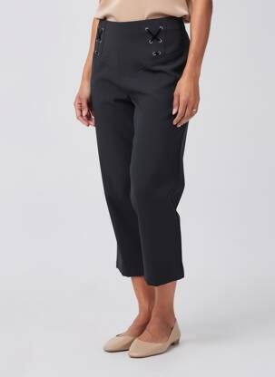 Pantalon trei sferturi croială dreaptă mărime normală negru LUCCHINI femeie