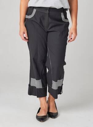 Pantalon trei sferturi croială dreaptă mărime normală negru ATLANTA femeie